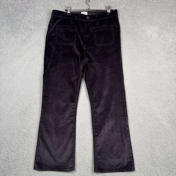 J.Crew Pants Women Size 30 Black Billie Demi Boot Crop Jean In Velvet NEW y2k - Picture 1 of 13